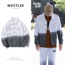 Sevenmoon 데님 재킷 남성복 물들다