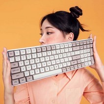 Aigo A100 게임용 기계식 키보드 2.4G 무선 USB 타입-c 유선 블루 스위치, 노란색 스위치, A100 White