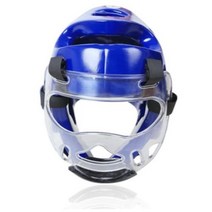 전문 태권도 머리 보호대 MMA 헬멧 무에타이 권투 가라테 가드 헤드 WTF 킥복싱, blue helmet shield+L 160-180 c