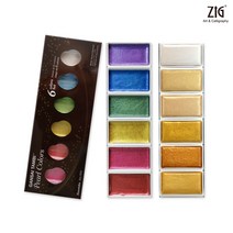 지그 쿠레타케 안채탐미 고체물감 6색세트/동양화물감, ZIG-MC20PC-6V 펄