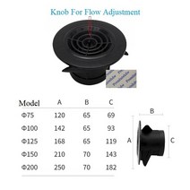 검정색 ABS 플라스틱 원형 공기 환기 그릴 커버 3 4 5 6 8 디퓨저 덕트 호스 벽 천장 장착 1 개, [04] Knob Type, [02] 100mm