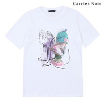 캐리스노트 프린트 디자인 반팔티셔츠 화이트 CN1MTS001WH