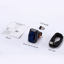 손가락 바코드 스캐너 블루투스 2.4GHz 무선 US 유선 연결 미니 손가락 판독기, 01 black, 한개옵션1