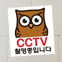 뭉키데코 뭉키데코 생활스티커_부엉이 CCTV촬영중01(칼라) (2811178)