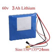 잘나가는브랜드 셀 60v 3Ah 리튬 이온 16s 18650 3000mah 15A BMS 600w 800w 전기 외발 자전거 배터리 스, 한개옵션0, 한개옵션1