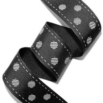 리본벨리 2도 골직 땡땡이 15mm/25mm 16yd 선물 포장 리본 공예 DIY, 25mm, 검정
