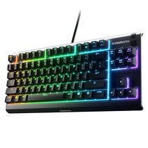 스틸시리즈 에이펙스 3 TKL RGB 게이밍 키보드 텐키리스 컴팩트 폼 팩터 8존 조명 IP32 물 & 먼지 방지 저소음 게임 스위치 등급 안티 고스팅, Whisper Quiet – Tactile Sil, Keyboard
