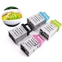1PC 미니 4면 강판 스테인레스 스틸 대패 질 다기능 껍질 커터 과일 마늘 요리 주방 가제트 액세서리, 하나, 색깔1