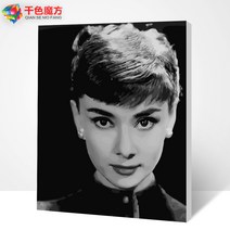 거실유화 DIY 디지털 유화그림 응접실이 있다 침실 캐릭터 스타 추상화 같다 색칠함 장식 유채화 오드리 1824053854, 40*50(2.5두꺼운)주문함오드리헵번담채화판