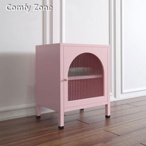 Comfy Zone 철제 수납장 철제 침대 머리장 사물함 모던 심플, 핑크색, 둥근 문