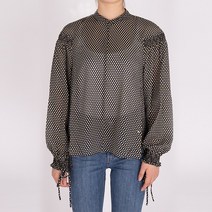게스 여성 여자 도트 땡땡이 간절기 블랙 블라우스 YI3W4289