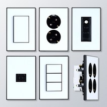 제일스위치 블랙&화이트 스위치 콘센트 커버 모음, 30.인터넷8P+인터넷8P, 1개