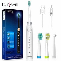 전동 칫솔 소닉 방수 충전식 교체 브러시 헤드 스마트 타이머 홈, 협력사, FW2306화이트-3ST012