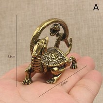 오브제 소형 천사 불독 트레이 장식 모형 조각상 트레이 고대 중국 신화 흑룡이 목조 인테리어 스웩 간지 조각상 구리 풍수 드래곤 타이거 뱀 거북이 미니어처 입상 공예 홈 독창성, a