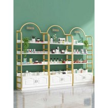 뷰티샵 네일샵 미용실 진열장 장식장 디스플레이 선반, 120x30x215x선반색상 월넛+블랙프레임