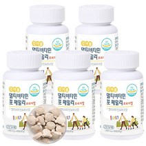 타이거아울렛 츄어블 종합 멀티비타민 앤 미네랄 60정 x 5병 온가족 남성 여성 어린이 유아 키즈 아동 아이 청소년 초등학생 수험생 씹어먹는 영양제, 단품, 단품