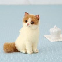 하마나카 양모니들펠트 DIY 키트 441-537, 1세트, 랙돌 고양이 아크레누