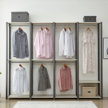 (우드빌) 드레스룸 시스템 행거 옷장 붙박이장 노블 G6406/G8406, 화이트, G6401