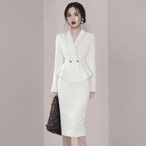 흰색 정장 원피스 신부예복 결혼식 가을 돌잔치 하객룩 겨울 피로연 여성