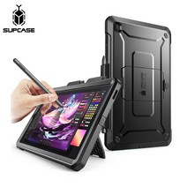 Supcase 갤럭시 탭S6 라이트 10.4 풀커버 케이스 태블릿케이스 보호필름 스탠드, 블랙