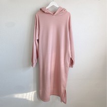 퍼니걸스 5714 데일리 루즈핏 후드 기모 일자 롱 원피스 여성의류