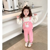 레드호호 여아봄가을 토끼상하복 맨투맨바지 세트복 운동복 등원복