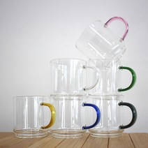 북대사글라스 손잡이 유리찻잔 120ml, 6개 (P08), 상세페이지 참조