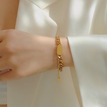 써지컬스틸 oval 팔찌 패션 악세사리 티타늄골드