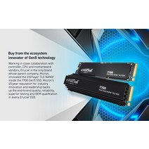 Crucial 게이밍 비디오 편집 디자인 내부 솔리드 스테이트 드라이브 T700 1TB Gen5 NVMe M.2 SSD 방열판, 한개옵션1, 03 4TB