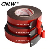 강화마루보수 벽지 깨진타일 보수 1 pcs 1mm-2mm-3mm 두께 슈퍼 강한 양면 접착 폼 테이프 10mm-50mm 고정 패드 스티커 장착, 10mm, 5m, 3mm