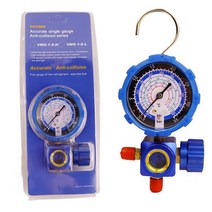 에어컨 게이지 냉매 매니폴드 압력계 밸브 시각 거울 포함 R410A R22 R134a R404A 용 800psi, 02 보라색_01 500psi