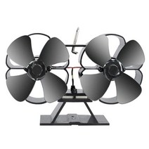 캠핑용 무동력 에코팬 캠팽 화목 난로 순환 더블 모터 8 blades 열 구동 스토브, 회색