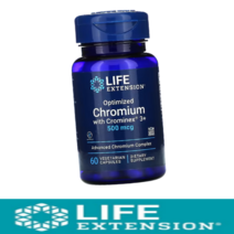 라이프익스텐션 크롬 유전자변형성분 무함유 500mcg 옵티마이즈드 크로뮴 optimized chromium crominex [60정*1병]