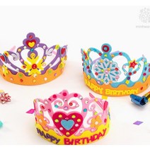 부직포 왕관 만들기 유아 꾸미기 어린이 미술놀이 머리띠, 분홍꽃