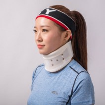 턱 지원 칼라 버팀대가있는 목 경추 견인 장치 두통 목 통증을위한 단단한 플라스틱 지원 높이 조절 가능, 턱 지지대 없이, m 42  47cm, 턱 지원 없이, 1개