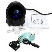 부스터게이지 터보게이지 자동차튜닝 경고등 52mm 부스트 PSI 바 오일 압력 물 온도 전압계 타코미터 RPM 미터와 디지털, Boost gauge bar