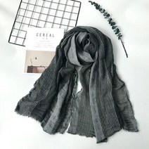 남자 스카프 머플러중년 남성 여름 japanese style bufandas solider color 봄 가을 따뜻한 부드러운 일본 면 술, 1-RL 블랙