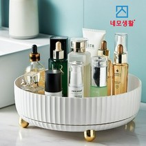 네모생활 회전식 화장대 화장품 정리대, 화이트, M