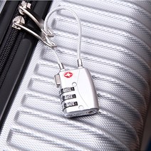 TSA 여행용 자물쇠 사물함 와이어락 캐리어 잠금장치, 01블랙