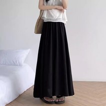 이너소울 여름 밴딩 롱 스커트 a라인 롱 스커트 플리츠 레이어드 스커트