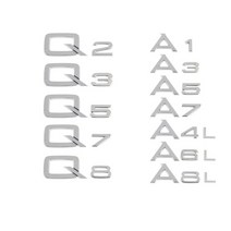 아우디 A1 A3 A4L A5 A6 A7 A8L Q2 Q3 Q5 Q7 Q8 용 3D 크롬 도금 광택 블랙 ABS TDI TFSI 후면 로고 스티커 부품 스타일링, 12.은 - Q8