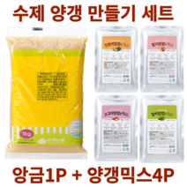 수제 양갱 만들기 재료 세트 영양갱 DIY 앙금1P+믹스4P 몰드, D. 백앙금1P+단호박1P+딸기1P+말차1P+고구마1P