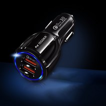 이쏘코리아 차량용 고속 충전기 퀄컴 퀵차지 3.0 듀얼포트 CAR-QC3, 단품
