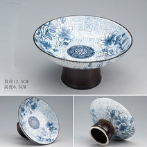 엔틱 청화백자 굽접시 플레이팅 빈티지그릇 다과 디저트트레이 파스타접시, 청화백자 굽접기(소형) / B타입