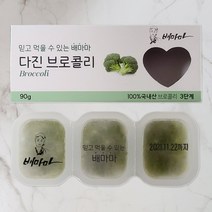 배마마 국내산 이유식큐브 40종 다진야채 후기 3단계 브로콜리, 90g, 1개