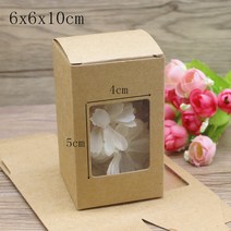 크라프트박스새로운 5Pcs 직사각형 창 상자 6X6/7x 7/8x 8/9x9x 높은 종이 패키지 화이트/크래프트 선물 사, 38 6x6x10cm Kraft