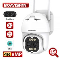 4K 8mp 2.8mm -12mm 듀얼 렌즈 8 배 줌 PTZ 와이파이 IP 카메라 2K 4mp 실외 AI 인간 추적 2 방향 오디오 스마트 홈 보안 카메라, 02 2K 4MP 32G TF_01 EU 플러그