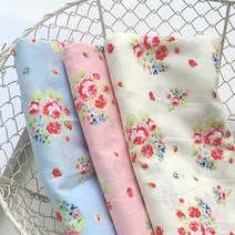 릴리패브릭 대폭 면100% 60수 아사] 안젤라 로즈 3color_WS 808 원단 천 C9, 아이보리