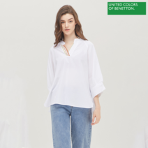 베네통 베네통 화병 자수 블라우스 BABL51131_WH