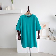 메이룸 어나더박스 레터링 한쪽 옆트임 레이어드 반팔티